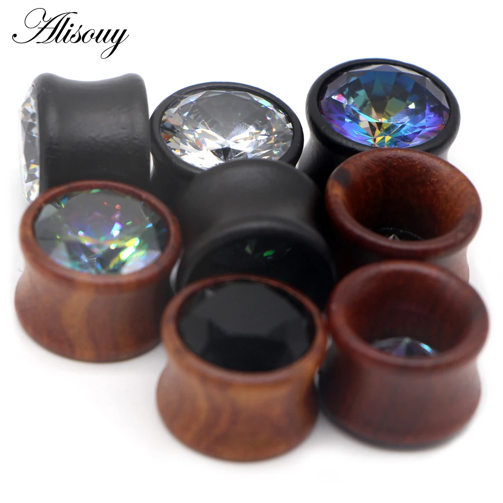 Piercing Jewelry Ear Piercing Jewelry Body Piercing Jewelry Body Jewelry Alisouy 2PCS Ear Plugs Wood Flesh Tunnels Saddle Ear Gauges 8mm-30mm Solid Hollow Body Piercing Jewelry For Men Women Expanders