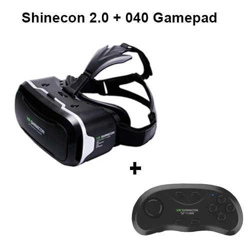 VR Shinecon 2,0 3D очки виртуальной реальности Гарнитура для смартфона Google Cardboard VR шлем для Iphone Android 4,7-6 'телефона - Цвет: 040 Gamepad