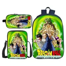3 шт./компл. модные 3D с принтом из мультфильма «Жемчуг дракона супер дети детские школьные сумки Saiyan Рюкзак Детские сумки через плечо с принтом рюкзака на спине для мальчиков и девочек