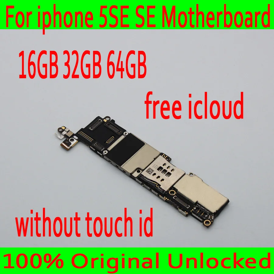 

Factory unlocked for iphone 5SE SE Motherboard without Touch ID,Original for iphone SE Mainboard with Full Chips