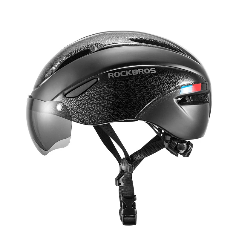 ROCKBROS Сверхлегкий шлем велосипед в форме взрослых Мужской защитный шлем Велоспорт дышащий комфорт магнитные пряжки шлемы - Цвет: Черный