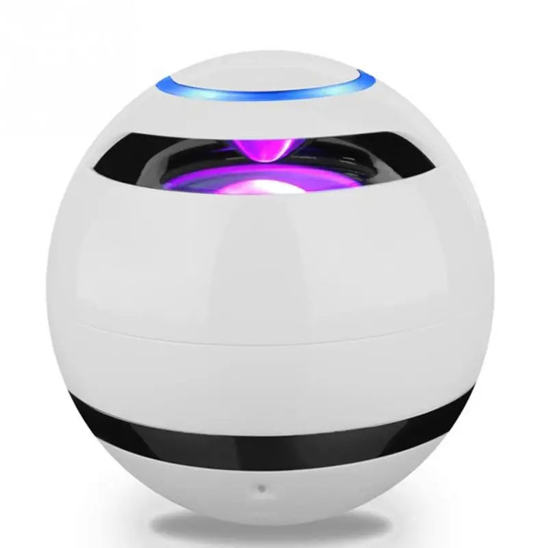 

Wireless Mini Bluetooth Super Bass Stereo Speaker Round Ball Hands-free Call TF Card Reader LED For Smartphone Tablet Laptop