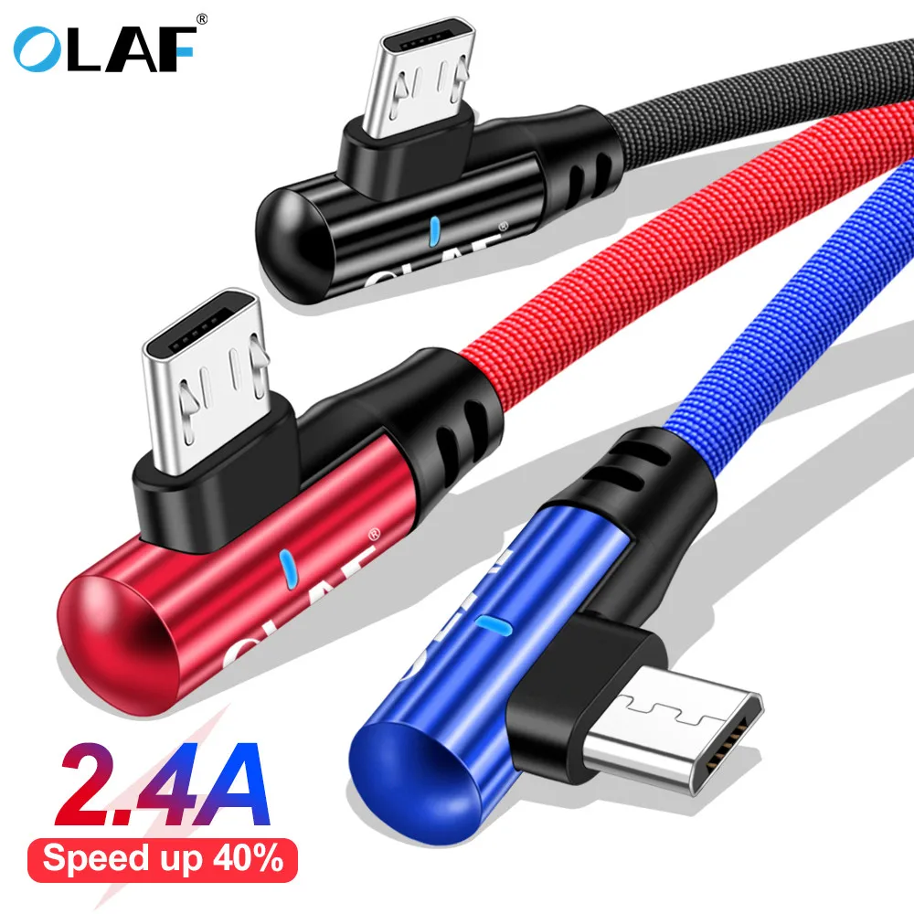

OLAF USB Type C Cable for Xiaomi Redmi Note 7 mi9 Fast Charging USB-C Cable 90 degree Mobile Phone Charge Cord for Samsung S9 S8