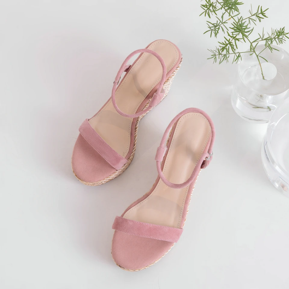 Negro rosado 3 Tacones Las 2019 Zapatos Altos Mujeres 8 Para Eshtonshero De apricot Mujer Cuñas Sandalias Cuña Tamaño pOqZpFWg
