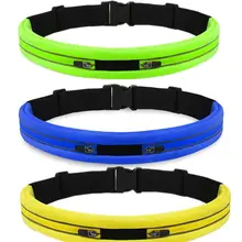 Hommes Femmes aller à Exercice ceinture Extensible de Réflexion étanche fanny pack à côté de la peau ceinture portefeuille exercice Taille Packs