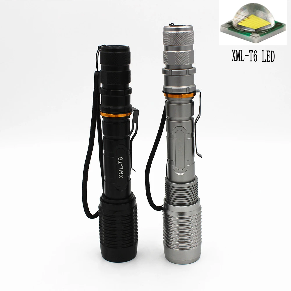 

Portable XM-L T6 LED Flashlight Zoom Flashlight White Light Adjustable Outdoor Fishing Torch Hunting Lamp