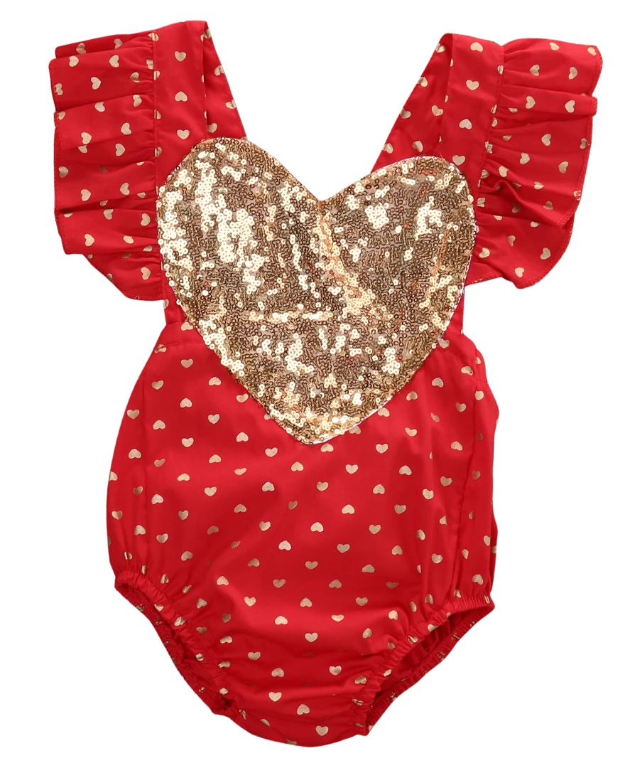 Fashion Toddler Infant Baby Girls Kids Sequin Sleeveless Romper Little