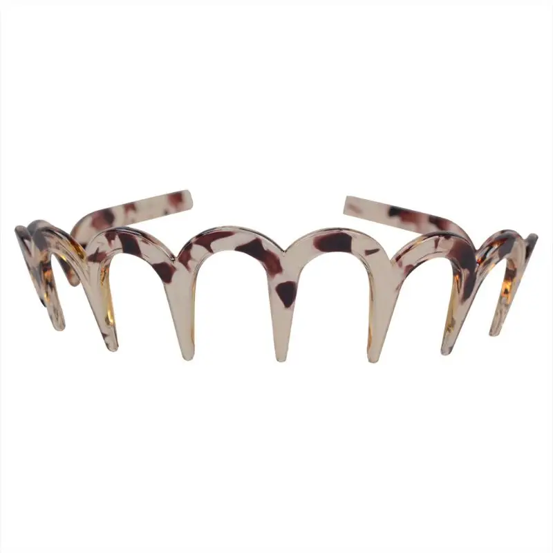 

Stable Brown Acrylic Sharks Tooth Hair Comb Headband For Women Hair Jewelry