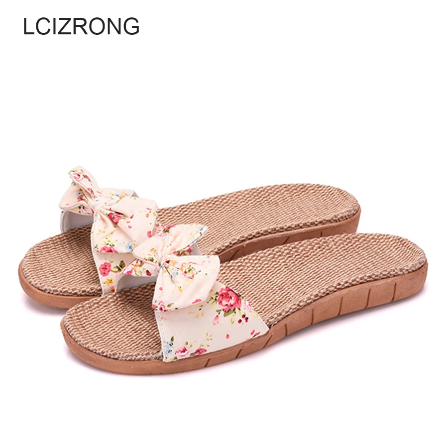 LCIZRONG Summer 5 Colors Floral Women Slippers Flax Straw Bohemia Beach Ladies Home Slippers Family Non-slip Flat Shoes Female LCIZRONG Summer 5 Colors Floral Women Slippers Flax Straw Bohemia Beach Ladies Home Slippers Family Non-slip Flat Shoes Female