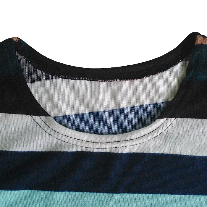 Корейская мода Новинка XXXL 5XL размера плюс футболка женская полосатая футболка цветная трикотажная длинная футболка пуловер Топы женские разноцветные