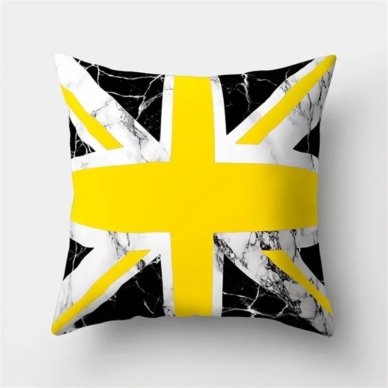 Желтая наволочка для подушки с мраморным геометрическим рисунком, декоративная наволочка для дивана, украшение дома из полиэстера, домашняя одежда 40548 - Цвет: U