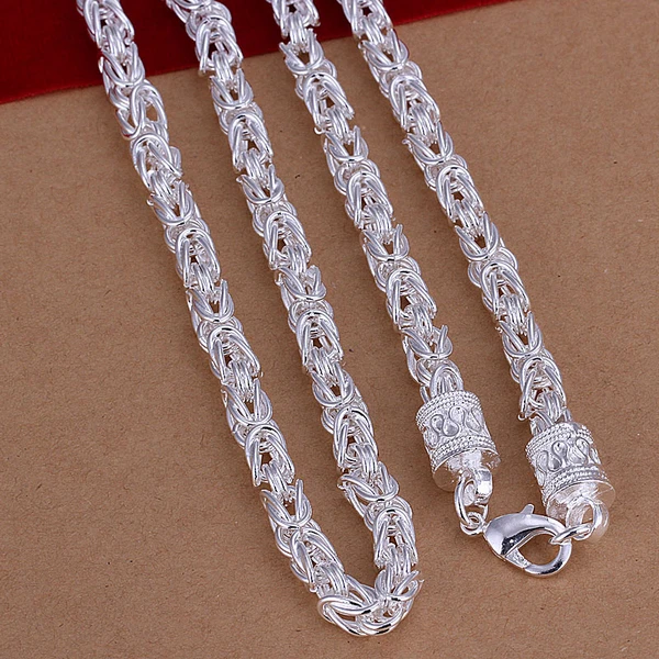 2016 New Top Quality Silver color Plated &amp Stamped S925 5mm/20inch Dragon head link chains necklaces men's fine jewerly necklace |