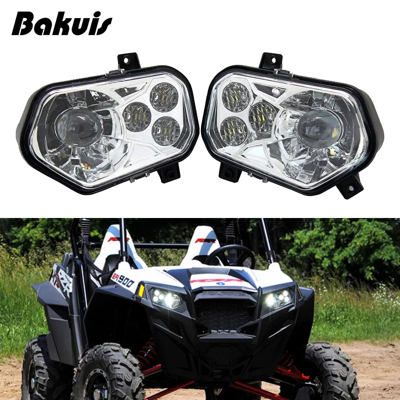 ATV Accessories Led Lights Atv Headlights Polaris RZR XP 900 New LED headlights Polaris RZR 800 LED Black projector headlights