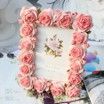 

European-style 6inch resin photo frame carved flower oval frame high-grade photo frame