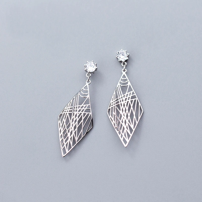 MloveAcc Solid Real 925 Sterling Silver Ethnic Texture Pattern Drop Earrings Unique Design Women | Украшения и аксессуары