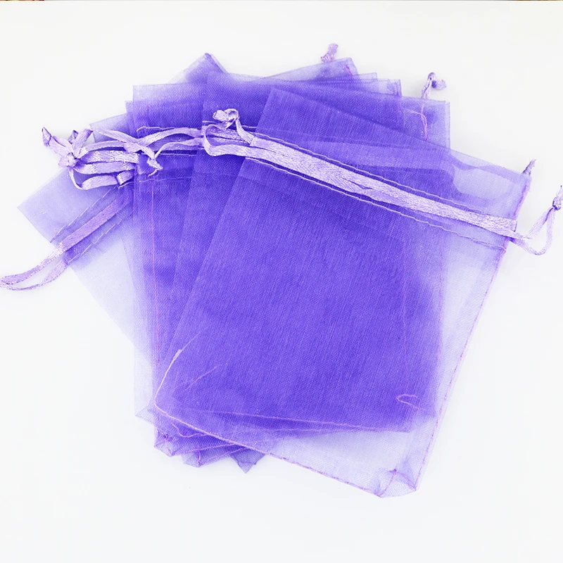 

13x18cm (5.1"x7") 200pcs/lot Purple Organza Bags Wedding Favor Candy Jewelry Packaging Bag Pouches Cute Drawstring Gift Bags