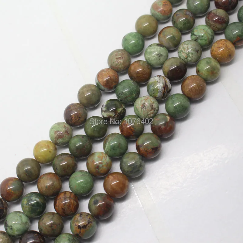 

Free shipping! Wholesale 39pcs.10mm Beautiful Green Opal Round Loose Beads 15"
