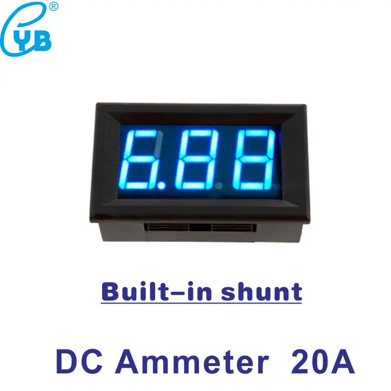 LED Digital Current Meter DC 0-20A Direct Test Ammeter Ampere Tester Amp Panel Bluit-in Shunt Amperemeter 20A | Инструменты