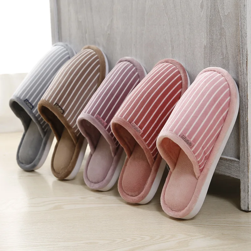 

2018 autumn and winter new couple home cotton slippers men and women indoor thick soft bottom non-slip warm floor EU size 36-45