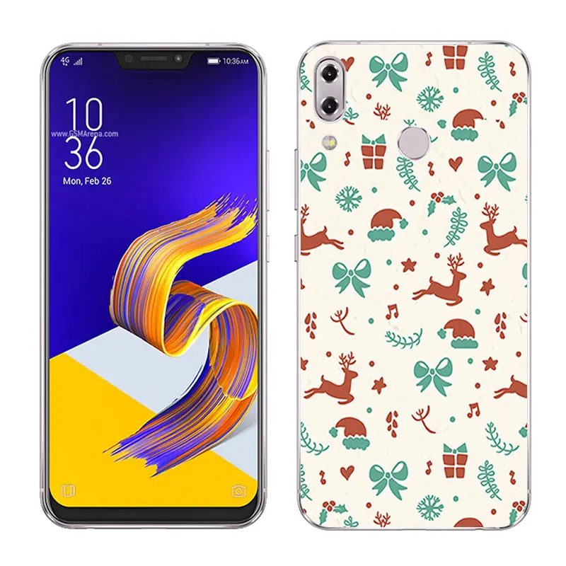 Для Asus Zenfone 5z ZS620KL/Asus Zenfone 5 ZE620KL мягкий чехол для телефона силиконовый для Asus ZS620KL чехол X'mas Day Painted Capa - Цвет: 02