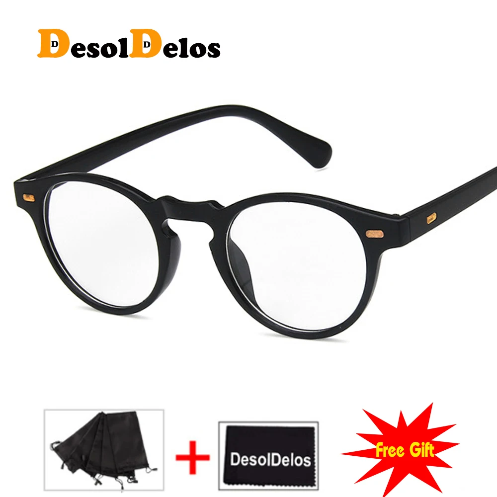 Vintage Round Clear Glasses Women Transparent Lens Glasses Frame Ladies Optical Eyeglasses Frame Men Unisex Gift 2019