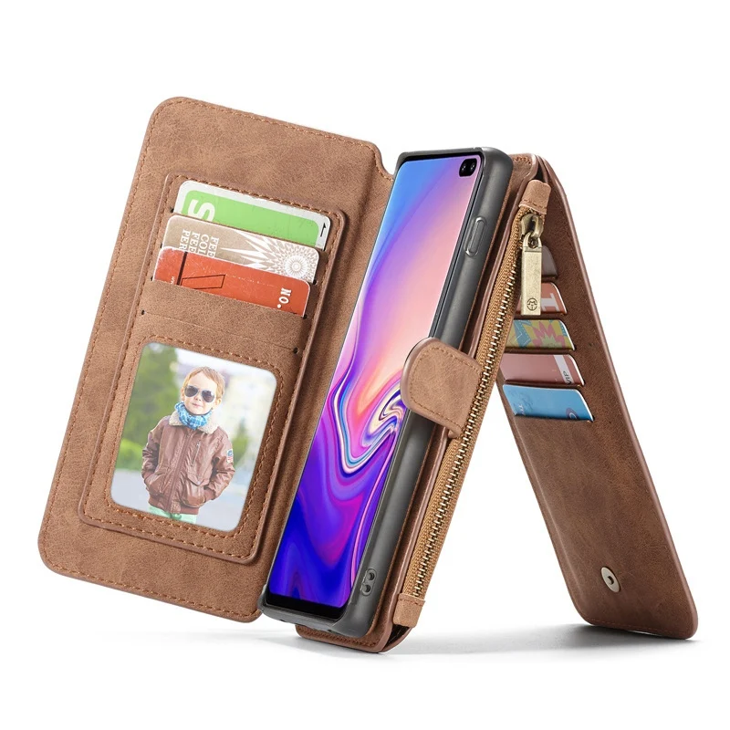CASEME для samsung Galaxy S10 S10plus Роскошный кошелек кожа чехол Ретро флип чехол для samsung S10