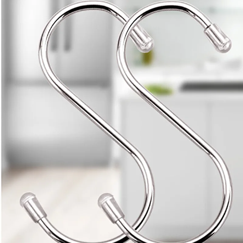 20pcs Powerful Stainless Steel S Shaped Hanger Hook Kitchen Bathroom