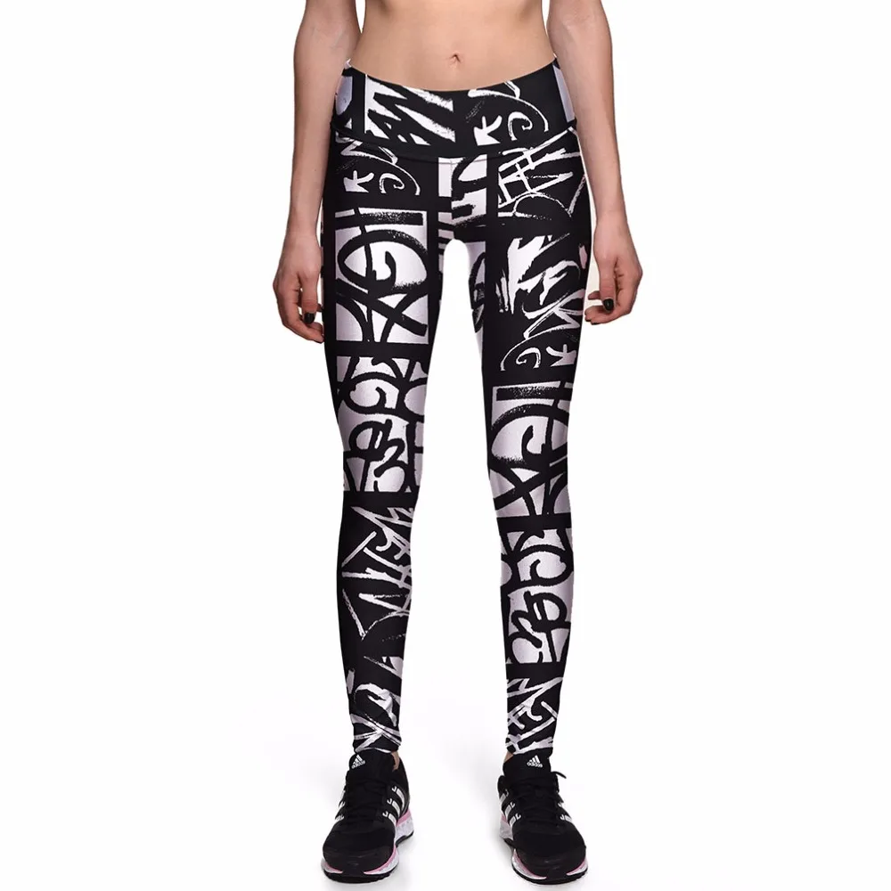 

Leggings Fashion New Sexy Legging Black white graffiti 3D Print Women Pants Hot Trousers Ropa Mujer Hot Selling