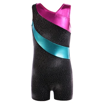 

3-15Y Girls One Piece Ballet Gymnastic Leotard Dnace Tutu Stripe Sleeveless Girls Children's Ballet Dancewear Costumes Biketard