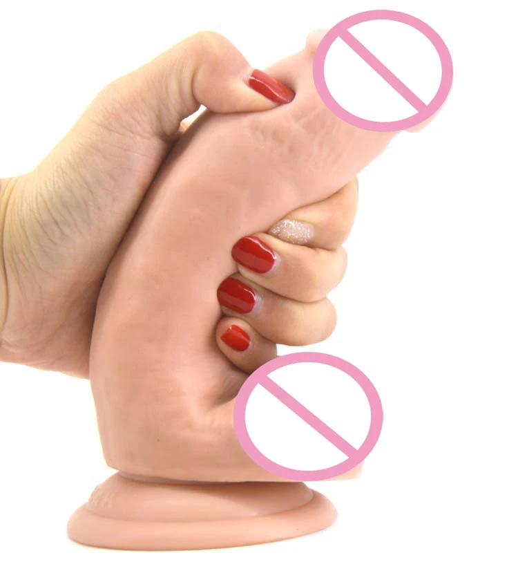 Super soft huge dildo flesh/brown male artificial penis big thick dick suction cup dildo realistic anal dildo sex toys for women