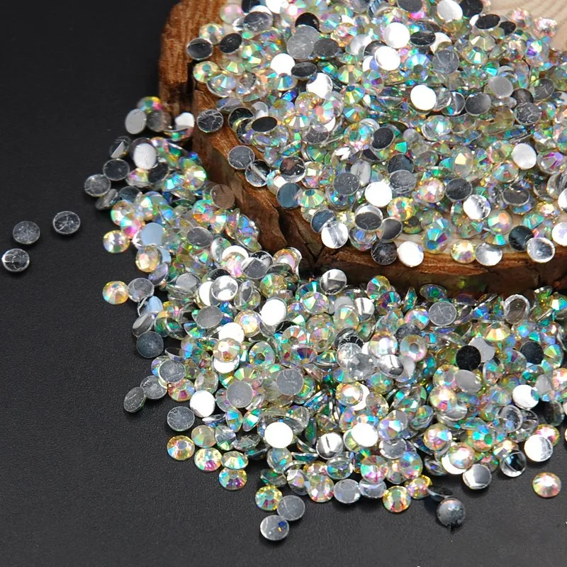 4 Sizes 2-5MM Mixed Sizes 2000pcs Crystal Clear AB Acrylic Rhinestones Manicure DIY Nail Art Tips Guides Stickers Stencil Str