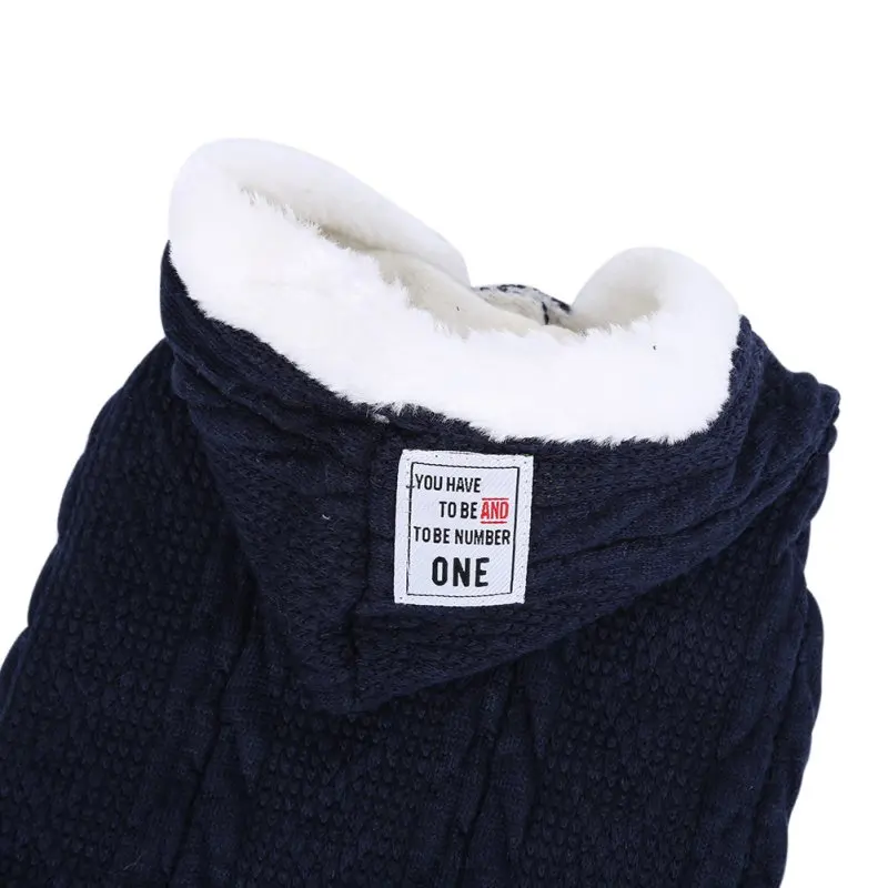 Autumn Winter Pet Dog Clothes Warm Knitting Acrylic Dog Coat Jackets Sport Style Puppy Hooded Clothing For Small Medium Dogs 