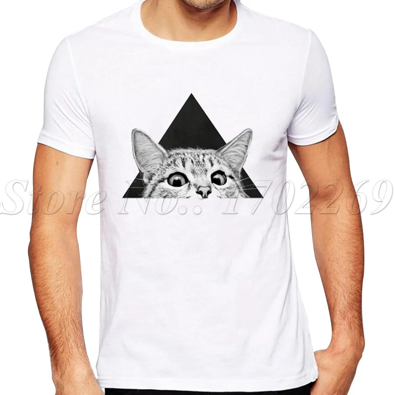 

2019 New Fashion You asleep yet Printed Men T-Shirt Short Sleeve Hipster Tops Summer Vintage Cat Design Tees