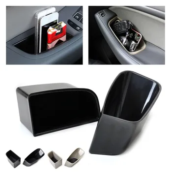 

beler High Quality ABS Plastic 2Pcs/set Front Door Container Armrest Storage Box Holder For Audi A4 Q5 2012 2013 2014