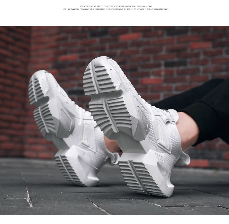 New Sneakers Men Shoes Casual mesh White Lace Up Comfortable Outdoor Breathable Fashion Heightening black Leather Shoes Male