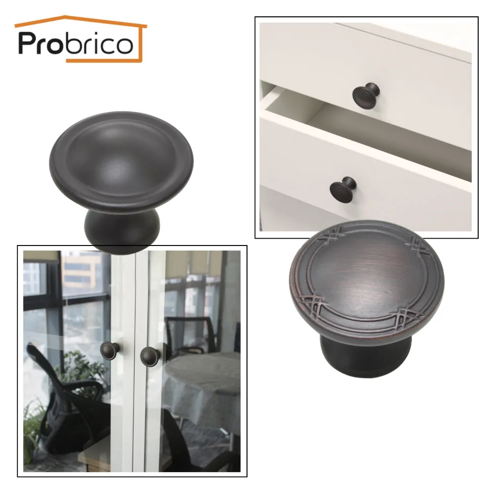 Probrico Drawer Closet Knobs Furniture Cabinet Handles And Pulls 6 Pack Vintage Hardware Oil Rubbed Bronze Antique-Style Copper Probrico Drawer Closet Knobs Furniture Cabinet Handles And Pulls 6 Pack Vintage Hardware Oil Rubbed Bronze Antique-Style Copper
