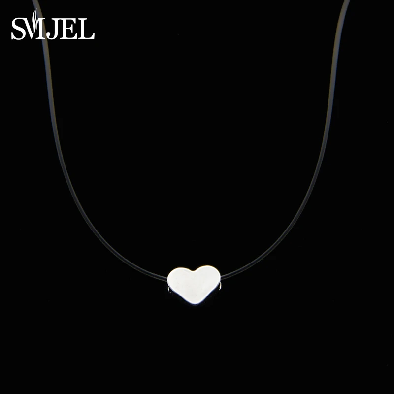 Миниатюрные ожерелья с фигуркой сердца SMJEL Трендовое ожерелье цепочка невидимой