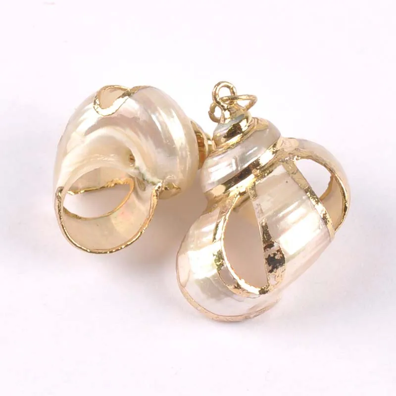 Natural-hollowed-out-White-Spiral-Shell-Gold-Plated-for-DIY-handmade-pendant-SeaShells-Home-decoration-5pcs