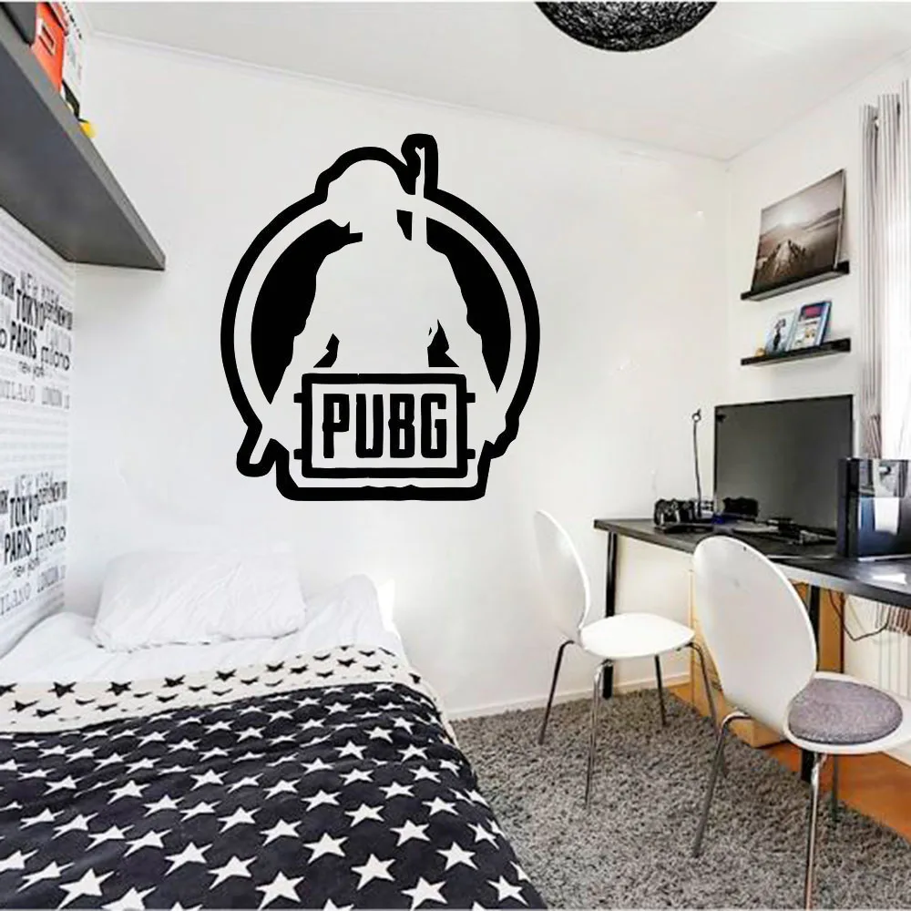 

PUBG Game Personalised Wall Decal People Silhouette Wall Decals Customized Playroom Home Decor Vinyl Wall Art Sticker S159