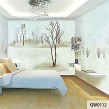 Пользовательские печати DIY ткань и текстильные обои для стен ткань обои матовый шелк для постельных принадлежностей комнаты деревья абстрактный фон Топ