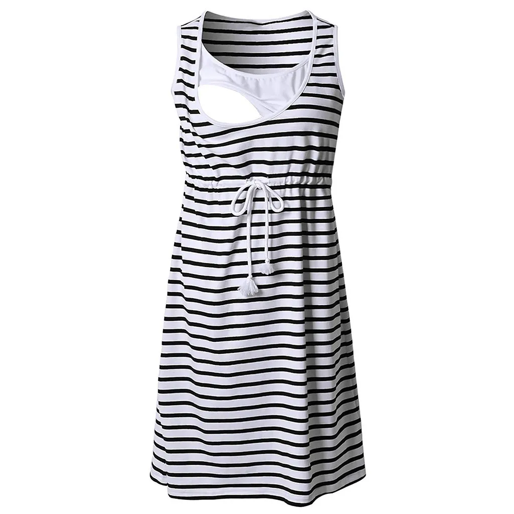 Платья для беременных женщин; платье для грудного вскармливания; Одежда для беременных; туника в полоску для грудного вскармливания; сезон лето; zwangerschaps kleding