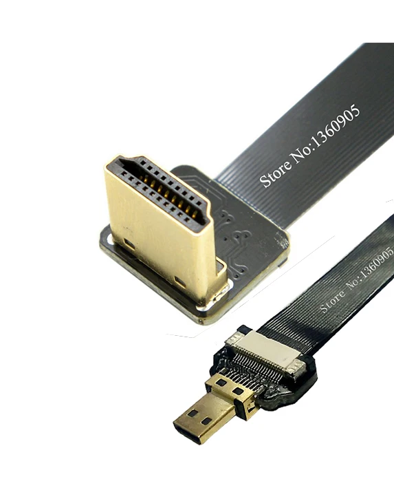 40/50/60/80/100 см ультра тонкий HDMI плоский кабель FPV-системы Micro Тип d прямо мужчин Стандартный Тип мужчина под прямым углом 90 градусов