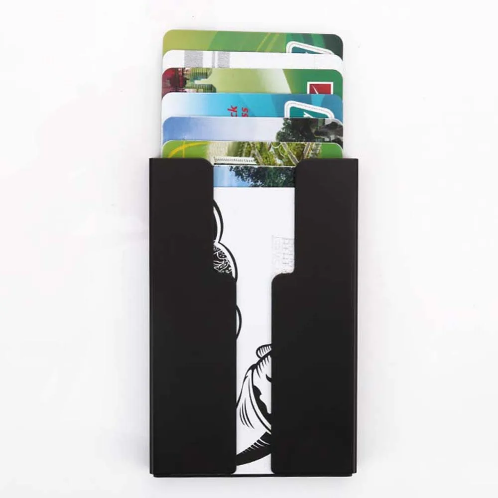 

Unisex New Fashion Wallet Slim Carbon Fiber Credit Card Pocket RFID Block Metal Wallet porte carte bancaire