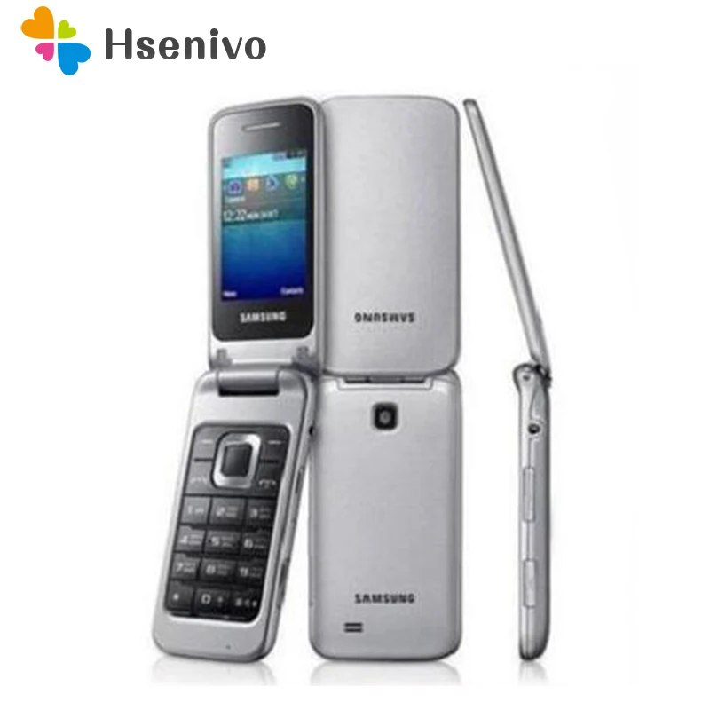 Разблокированный телефон Samsung C3595 3G WCDMA черные Большие кнопки Стильный флип