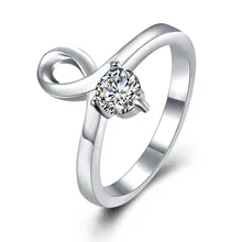 Silver jewelry CZ diamond ring woman minimalist fashion style top quality global hot Christmas gift R873