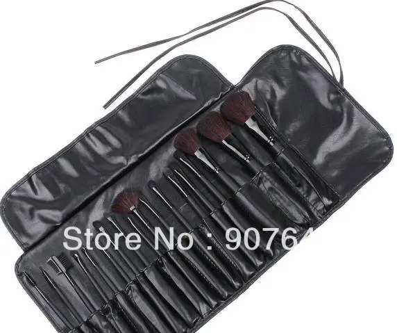 

18 PCS Cheap Makeup Brush Set/ makeup blush brushes with leather case, Free Shipping, Dropshipping