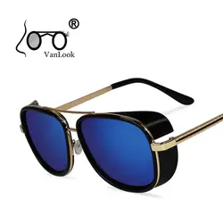 Мужские солнцезащитные очки в стиле стимпанк солнцезащитных очков Брендовая Дизайнерская обувь в стиле ретро панк Солнцезащитные очки