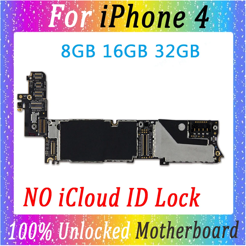 

100% Original full unlocked for iphone 4 Motherboard with full chips for iphone 4 Mainboard with IOS System