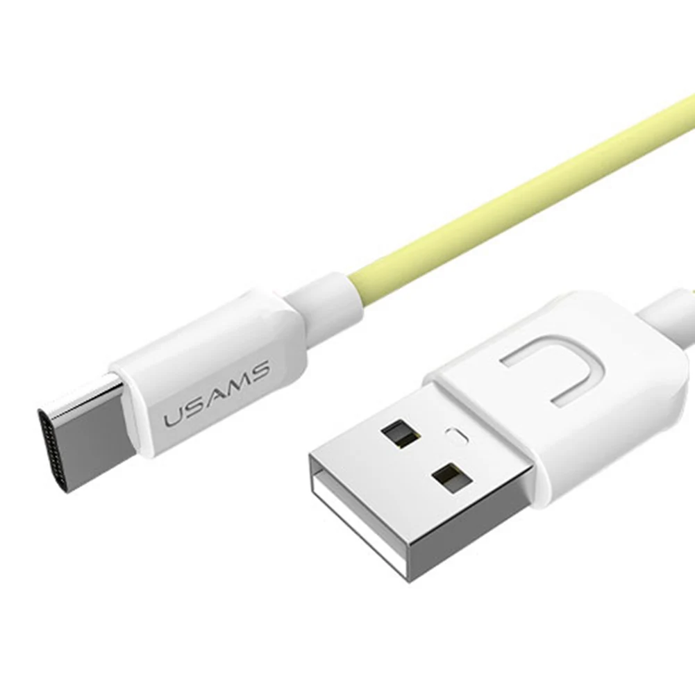 Горячий USAMS US-SJ099 Быстрая зарядка 2A передача данных ПК ноутбук type-C USB кабель - Цвет: Цвет: желтый