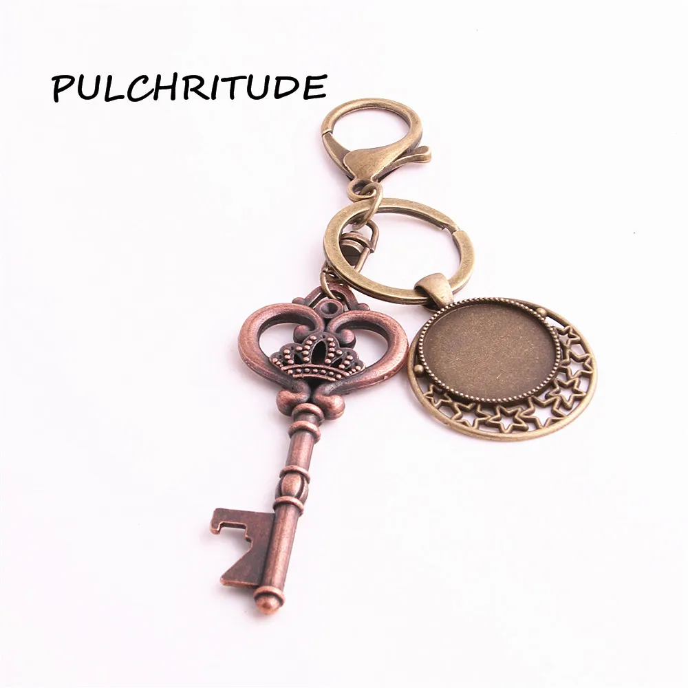 PULCHRITUDE металлический сплав античная бронза медь 2 шт. Diy брелок открывалка для бутылок подходит 25 мм 30 мм кабошон Diy Ювелирные изделия MakeC1723